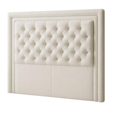 Imagem de Cabeceira Casal Queen 160 cm Elegance Bouclé Off White - Nexta Casa