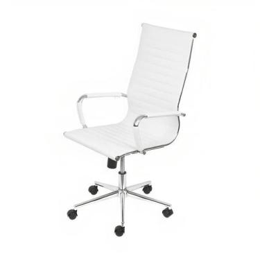 Imagem de Cadeira Escritório Preta Presidente Eames Couro 3301 Alta - OR DESIGN,