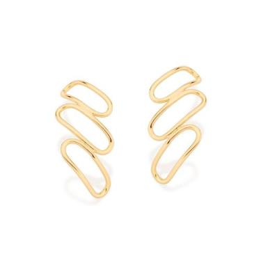 Imagem de Brinco oval folheado a ouro 18k/526959 - Rommanel, Dourado, M