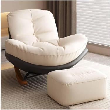 Imagem de Cadeiras de balanço, cadeira de balanço para berçário, cadeira de balanço macia com design de apoio para os pés, cadeira de balanço estofada confortável, cadeira de balanço reclinável de sofá de sala