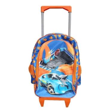 Imagem de Mochila Escolar Infantil Com Rodinhas Hot Wheels Laranja - Gv Bolsas