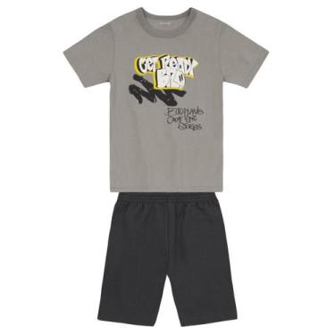 Imagem de Conjunto infantil menino estampado Brandili, 8, Cinza