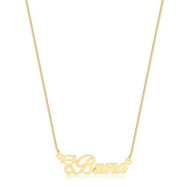 Imagem de Gargantilha Personalizada Filho A Com Nome Folheado A Ouro - Radhau Jo