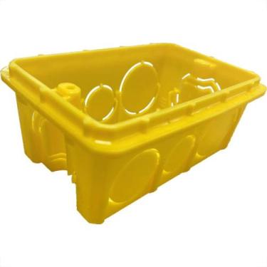 Imagem de Caixinha De Luz Pvc Tramontina Amarela 4X2 - (Encaixe 1/2''-3/4''-1'')
