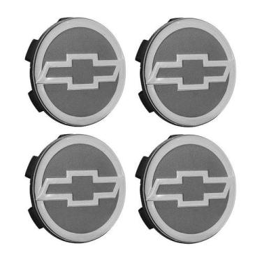 Imagem de Jogo Calotinha 56mm Centro de Roda Scorro Emblema GM Cinza - DCAPS