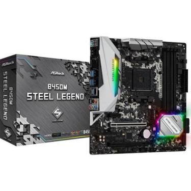Imagem de Placa Mãe Asrock Am4 B450m Steel Legend 4xddr4 Dimm 128gb 2xusb2.0 4xu