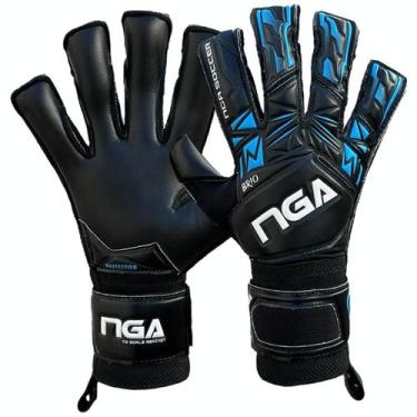 Imagem de Luva de Goleiro Profissional Nga Soccer Brio, Azul, Preto, 8