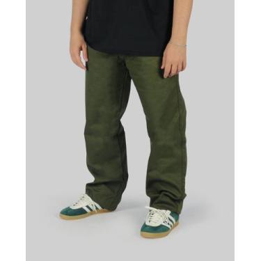 Imagem de Calça DR7 Street Sarja Reta Logo Letter - Verde Musgo, 40