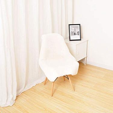 Imagem de Tapetes falsos curtos, formato irregular, tapete de cabeceira de pelúcia felpudo grosso e antiderrapante para quarto, chão, sala de estar, sala de estudos, banheiro, varanda, quarto das crianças, branco, 6090 cm