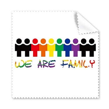 Imagem de LGBT Bandeira de arco-íris We are Family, pano de limpeza para celular, 5 peças