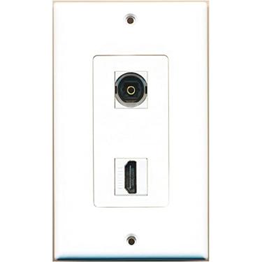 Imagem de RiteAV - 1 porta de áudio digital Toslink e 1 placa de parede HDMI decorativa, Branco
