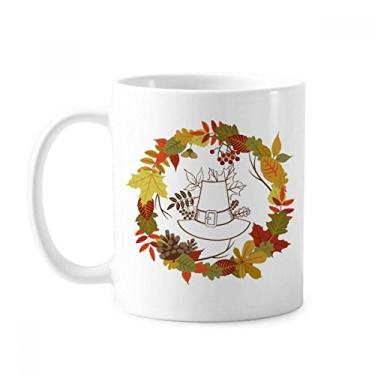 Imagem de Caneca Guland Dia de Ação de Graças Padrão Folha Cerâmica Café Porcelana Utensílios de Mesa
