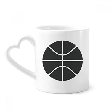 Imagem de Caneca com estampa geométrica simples de basquete esportiva caneca café cerâmica copo de coração de vidro