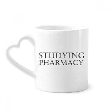 Imagem de Caneca de farmácia de estudo de frase curta caneca de café cerâmica copo de coração de vidro