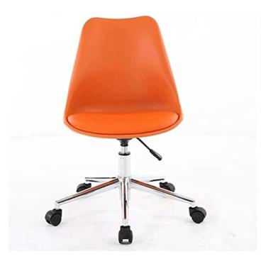 Imagem de cadeira de escritório cadeira de computador cadeira giratória cadeira de escritório em casa pequena cadeira de jogo pequena cadeira giratória cadeira de estudante mesa e cadeira cadeira (cor: laranja)