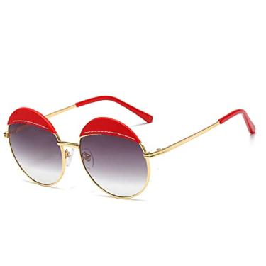 Imagem de Óculos de Sol Feminino Redondo Estilo Steampunk Moda Fashion FENCHI com Proteção Uv400 (C4)