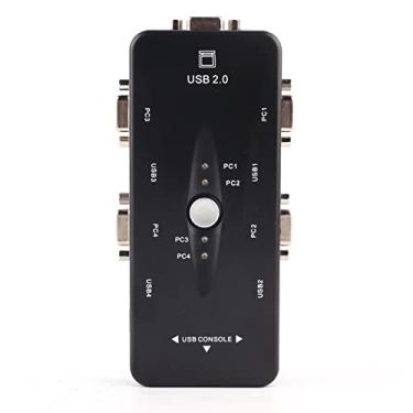 Imagem de Hub De Monitor Usb 2.0 Kvm Vga/svga, 4 Portas, Dispositivos Adaptadores De Caixa De Comutação De Computador, Compartilhamento De Dispositivos Usb Para Pc, Teclado E Mouse