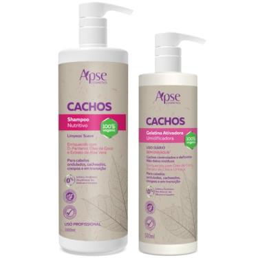 Imagem de Kit Apse Cachos Shampoo 1 L e Gelatina 500g Cachos Limpos Definidos e Cheios de Vida