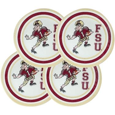 Imagem de Magnolia Lane Conjunto de 4 pratos de jantar de melamina Florida State 'Noles de 26 cm, perfeitos para o dia de jogo, churrascos, ação de graças, à beira da piscina, festas - para