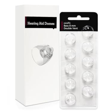 Imagem de (10 peças) Acessórios de cúpulas de aparelho auditivo para substituição de Oticon, cúpulas Oticon MiniFit (ventilação dupla de 8 mm), cúpulas universais para kits de suprimentos de aparelhos auditivos
