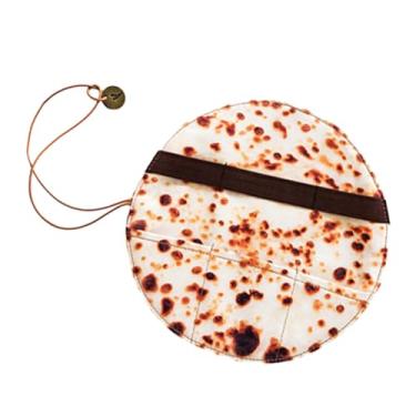 Imagem de Colaxi Estojo enrolado tortilha para caneta, rolo de lápis, portátil, leve, engraçado, burrito, caneta, envoltório para pincéis coloridos de maquiagem