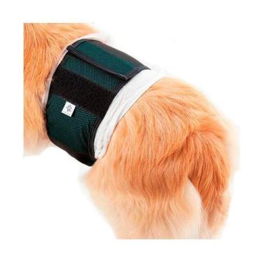 Imagem de Roupa Protetora Pet Med para Fraldas de Cães Machos Verde - Tamanho 3