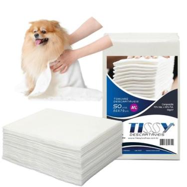 Imagem de TOALHAS DESCARTAVEIS CÃES E GATOS TISSY 50x70 50 UNIDADES