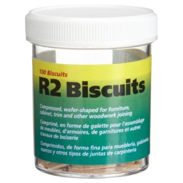 Imagem de wolfcraft 2994404 biscoitos de madeira em forma de wafer comprimido para unir peças de madeira, R2, pote de 100 peças