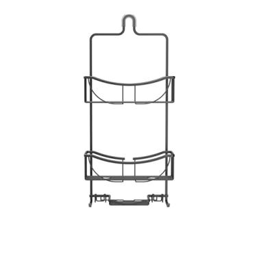 Imagem de Better Living Suporte de chuveiro Venus de 3 camadas, organizador de cabeça de chuveiro de alumínio à prova de ferrugem, 2 cestos grandes, ganchos de bucha e saboneteira embutidos, ventosas, coleira