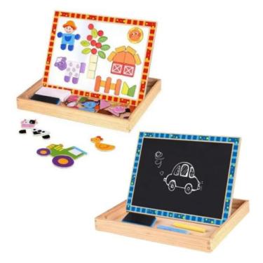Imagem de Brinquedo Educativo Quebra cabeça magnético e lousa  - Tooky Toy