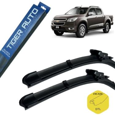 Imagem de Palhetas Limpador Parabrisa em Silicone Específica S10 2012 a 2021 Tiger Auto Jogo com 2 Unidades Flat Silenciosas Alta Durabilidade Encaixe Original