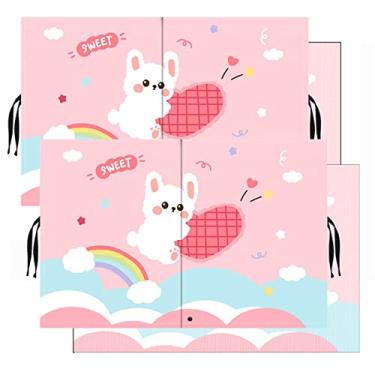 Imagem de Para-sol de carro para bebê - EOHMAK Car Side Window Sun Shade Cover Upgrade Dupla Abertura Interior Cortina de Proteção Solar Persiana (Coelho Rosa, Pacote com 2)