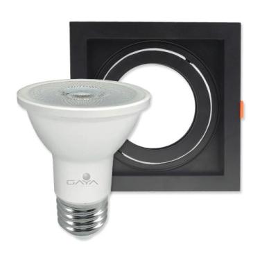 Imagem de Spot Recuado Direcionável Preto Lâmpada Dimerizável 7W 2700K - Gaya