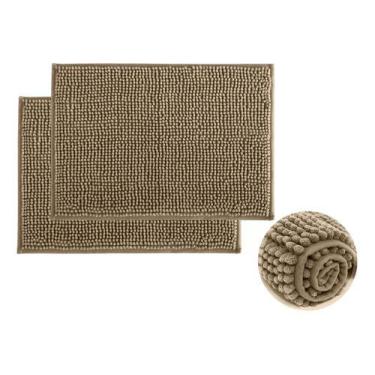 Imagem de  Kit 2 Tapetes De Banheiro Macarrãozinho Bolinha Antiderrapante 40cm X