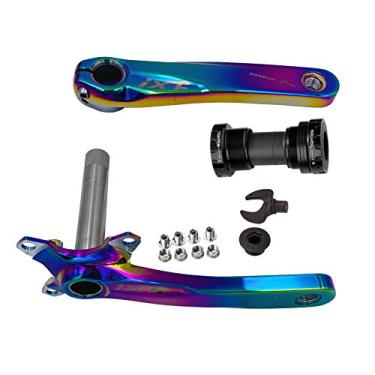 Imagem de MSRECK Conjunto de manivela de bicicleta de montanha 170 mm 104 BCD com kit de suporte inferior e parafusos de anel de corrente para bicicleta de estrada MTB BMX, compatível com Shimano, FSA, Gaint