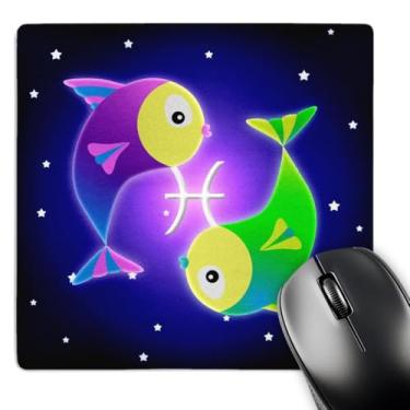 Imagem de 3dRose Mouse pad de peixe com signo do zodíaco de peixes LLC 20 x 20 x 0,65 cm (mp_28553_1)