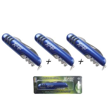 Imagem de Kit 3 Canivetes 5 Funções Xingu XV3177 Estilo Suíço - Cores, Cor azul