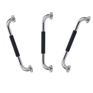 Imagem de Barra de Apoio Inox 60cm Suporte Antiderrapante Kit 3 unidades Banheir