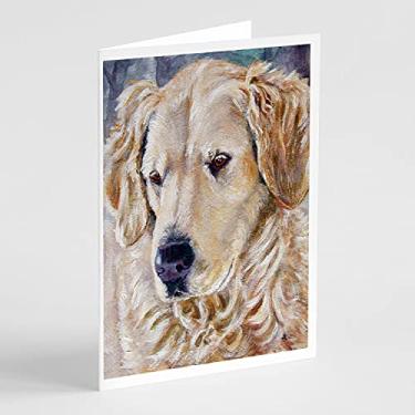 Imagem de Caroline's Treasures 7382GCA7P Cartões de felicitações e envelopes de contemplação Golden Retriver, pacote com 8, 7 x 5, multicolorido