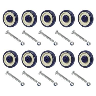 Imagem de NINOSO Substituição de rodas de carrinho de compras de 12,7 cm, rodas de poliuretano de eixo de 3/20.3 cm para carrinho, cada rodízio carrega 158 kg (pacote com 10)