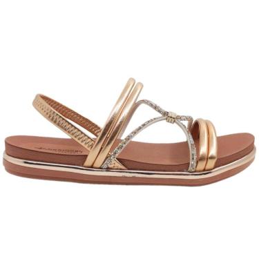 Imagem de Sandália Feminina Papete Casual Dia a Dia Flatform com Strass Conforto Mississipi Mb762