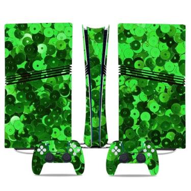 Imagem de Película de decalque para Ps5 Pro Digital, capa adesiva de vinil de corpo inteiro para console e controle digital PlayStation 5 Pro (verde, PS5 Pro Digital)