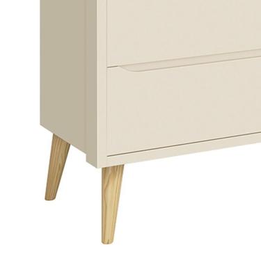 Imagem de Cômoda Infantil Theo 6 Gavetas Areia Fosco Com Pés Madeira Natural - Reller Móveis Areia Fosco