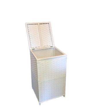 Imagem de Cesto organizador De Roupa Suja Em Fibra Sintética 70x40x40 (branco)