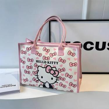 Imagem de Bolsa Tote De Lona Para Meninas Hello Kitty Sanrio Bolsa De Ombro Para