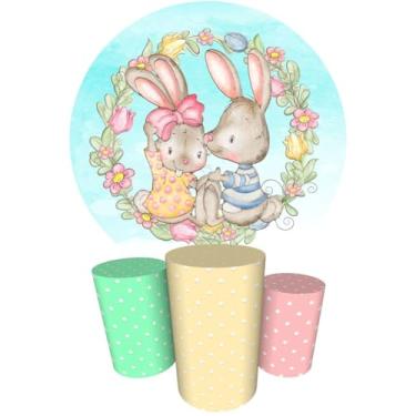 Imagem de Trio Capas Cilindro + Painel Sublimado 1,50m Páscoa (K1PSC004)