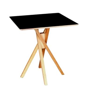 Imagem de Mesa Quadrada 80x80cm Madeira – Design Elegante e Sólido (Preto)