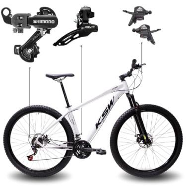 Imagem de Bicicleta Aro 29 KSW XLT 24 Marchas SH TZ31 Quadro Alumínio Cabeamento Interno Freio Hidráulico (Branco, 17)