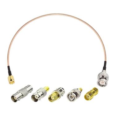 Imagem de FVDPWYE Kit de cabo adaptador BNC COAXIAL Kit de conector adaptador coaxial para aplicações de rádio RF portátil Alimentador de antena RF