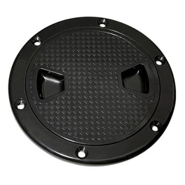 Imagem de JicSuXi Tampa de placa de de barco de inspeção, peças de reposição, suprimentos, placa de de inspeção, escotilha redonda para instalações, Preto, 4 Inch